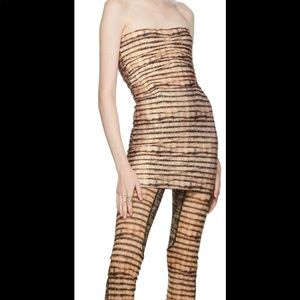 KNWLS SSENSE Exclusive Orange & Black Skinn Short Dress